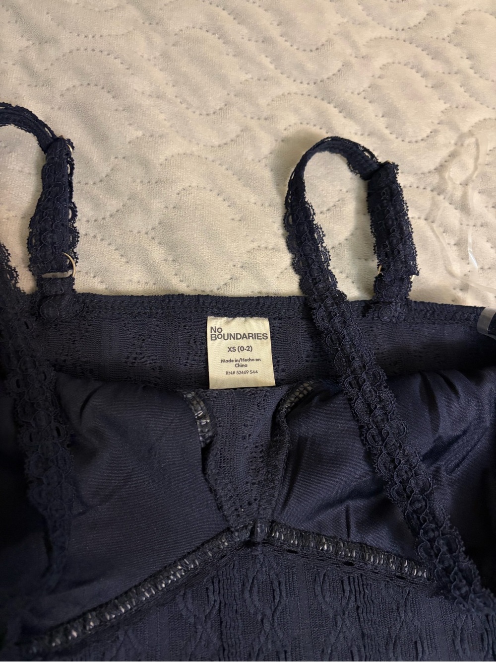 Lace Navy Tank - Picture 3 of 3
